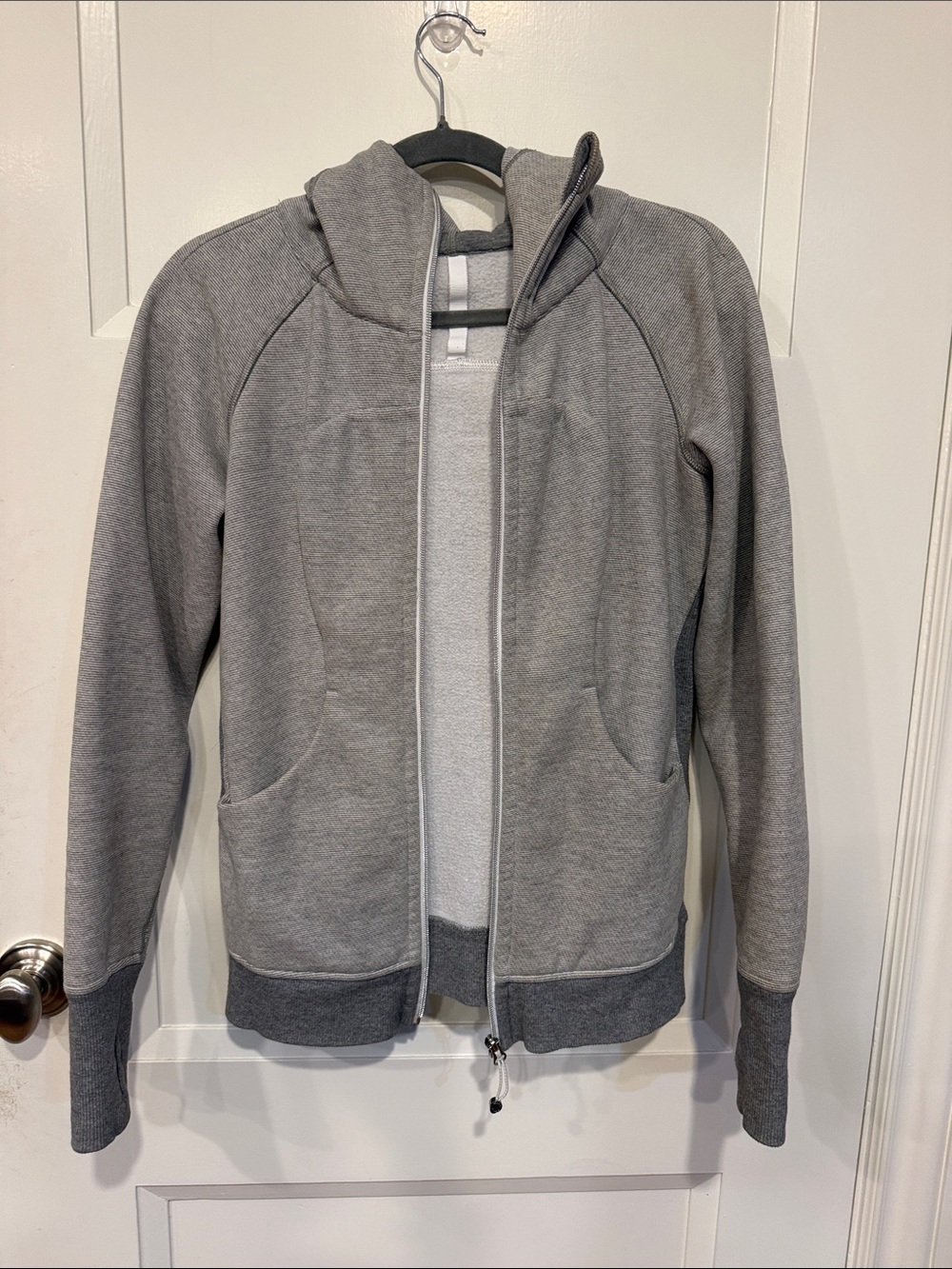 lululemon athletica Light Gray Full-Zip Hooded Jacket